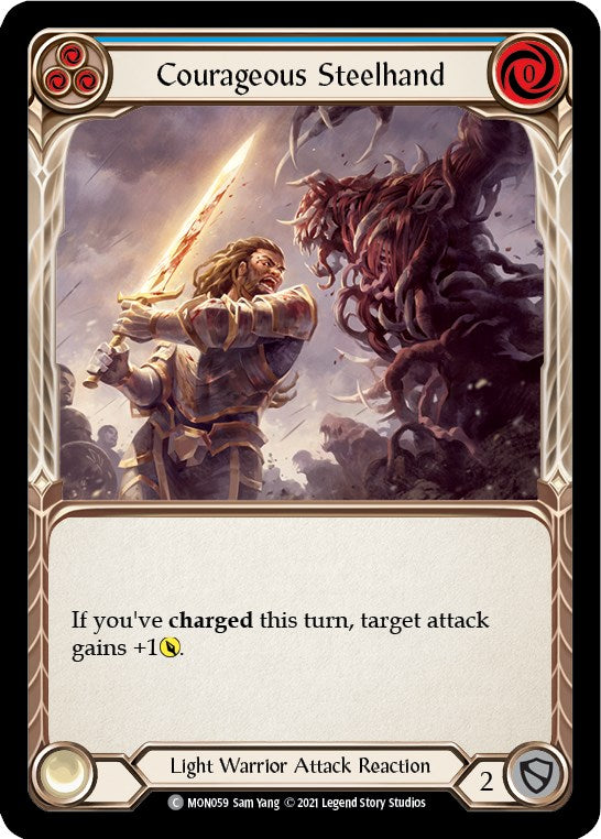 Flesh and Blood TCG: Courageous Steelhand (Blue) image