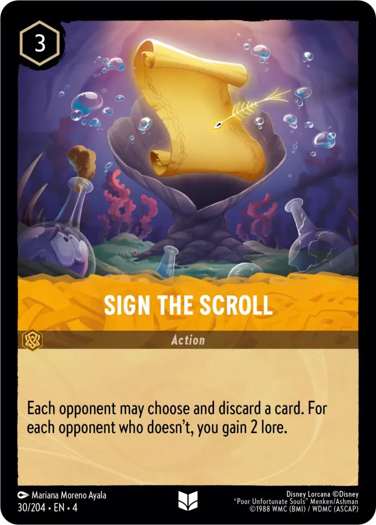 lorcana yellow discard card Disney Lorcana - Sign the Scroll