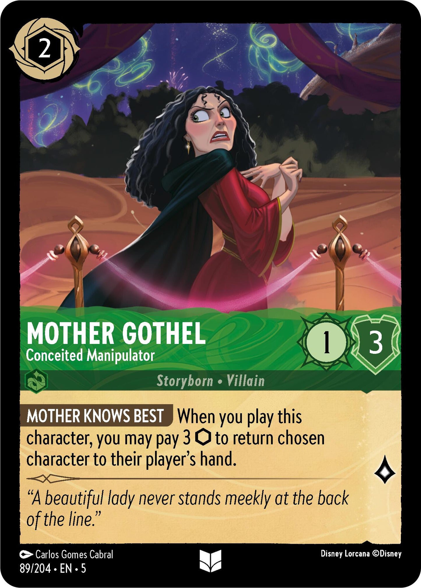 Disney Lorcana: Mother Gothel - Conceited Manipulator card image