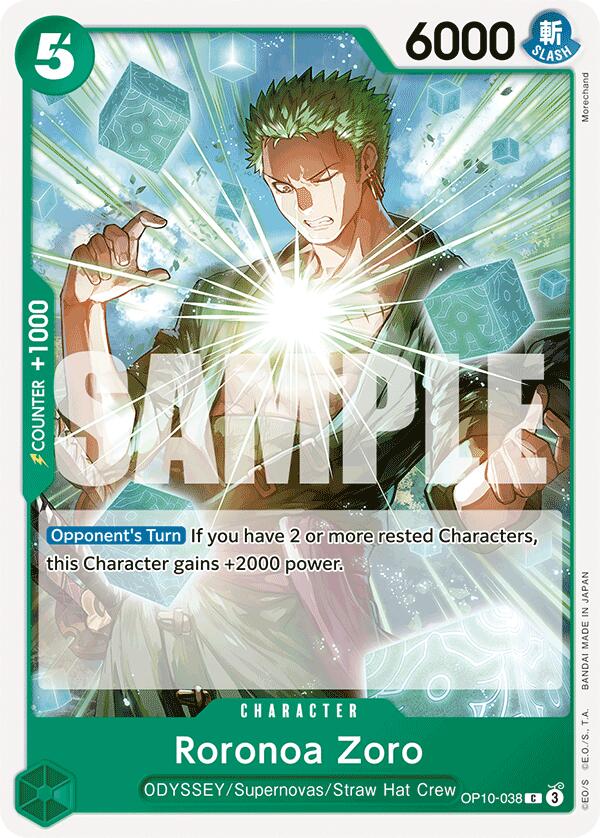 One Piece Card Game: Roronoa Zoro (038) card image