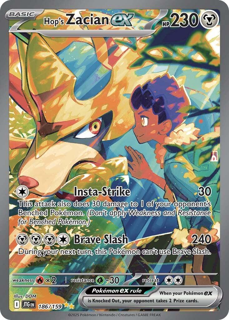 Pokemon: Hop's Zacian ex - 186/159 card image