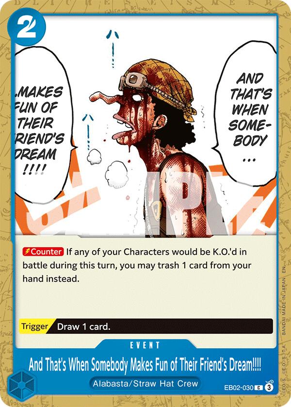 One Piece Card Game: And That's When Somebody Makes Fun of Their Friend's Dream!!!! card image