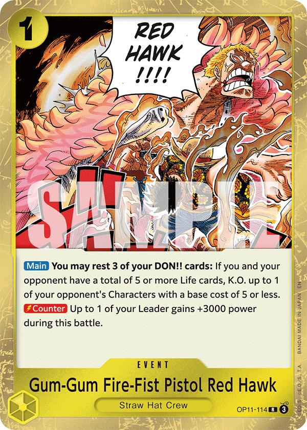 One Piece Card Game: Gum-Gum Fire-Fist Pistol Red Hawk card image