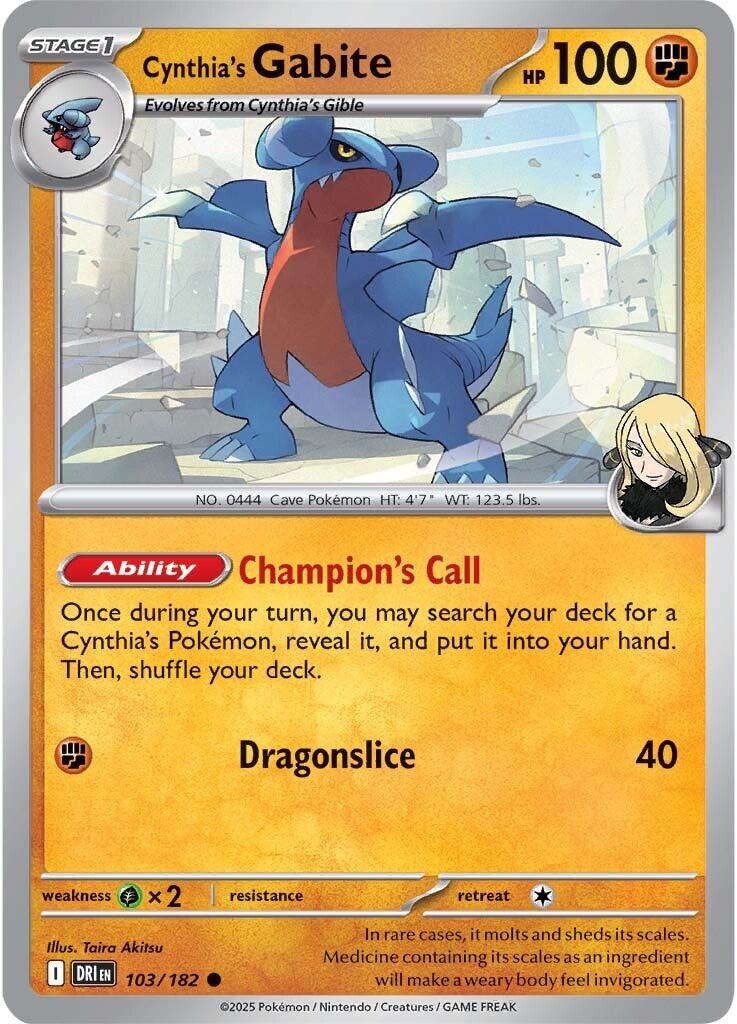 Pokemon: Cynthia's Gabite card image
