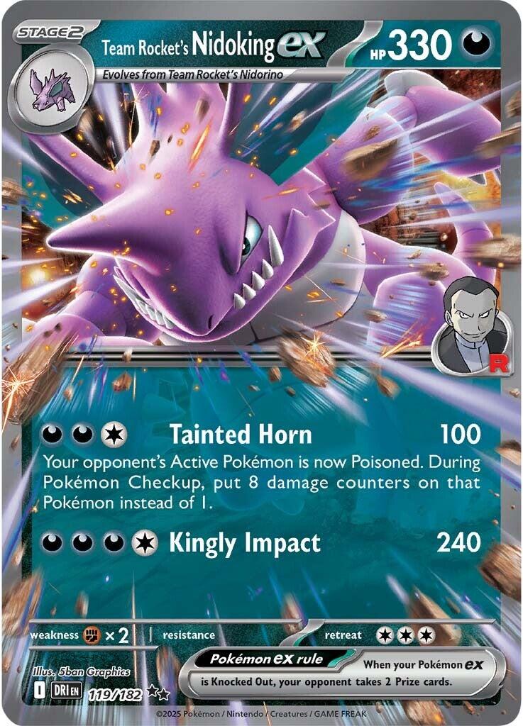 Pokemon: Team Rocket's Nidoking ex - 119/182 card image