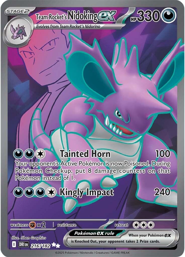 Pokemon: Team Rocket's Nidoking ex - 216/182 card image