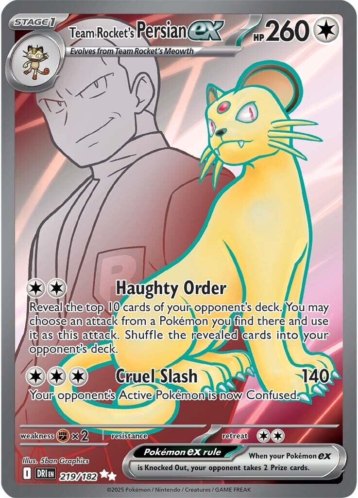 Pokemon: Team Rocket's Persian ex - 219/182 card image