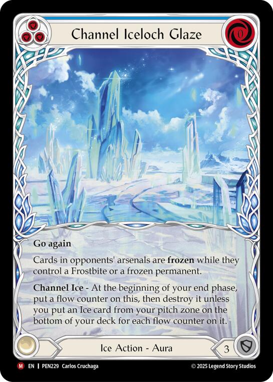 Flesh and Blood TCG: Channel Iceloch Glaze (Blue) (Extended Art) card image