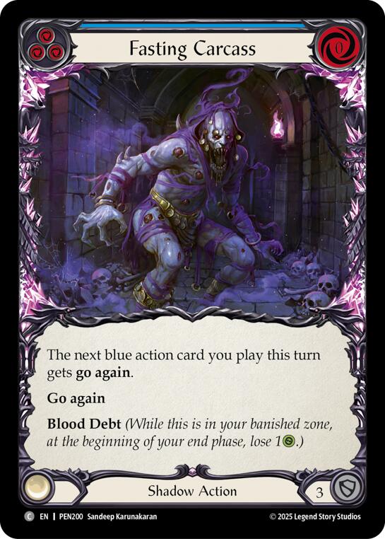 Flesh and Blood TCG: Fasting Carcass (Blue) card image
