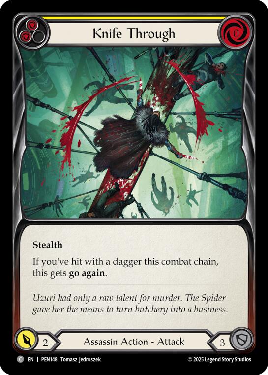 Flesh and Blood TCG: Knife Through (Yellow) card image