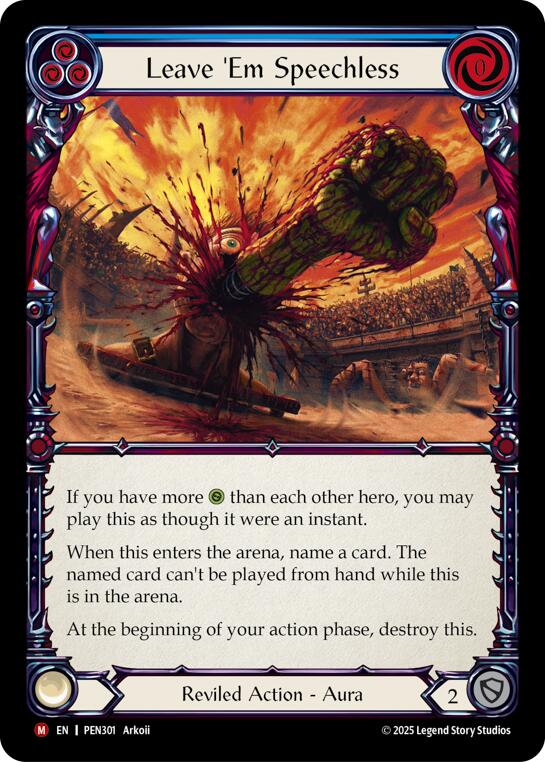 Flesh and Blood TCG: Leave Em Speechless (Blue) card image