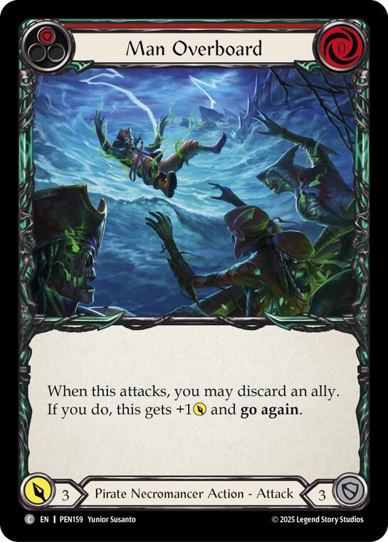 Flesh and Blood TCG: Man Overboard (Red) card image