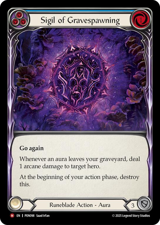 Flesh and Blood TCG: Sigil Of Gravespawning (Blue) card image