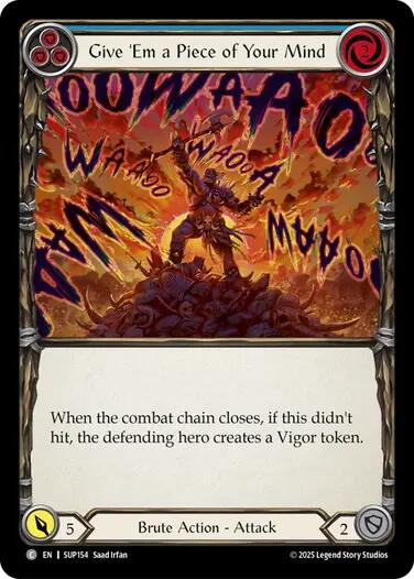 Flesh and Blood TCG: Give 'Em a Piece of Your Mind (Blue) card image