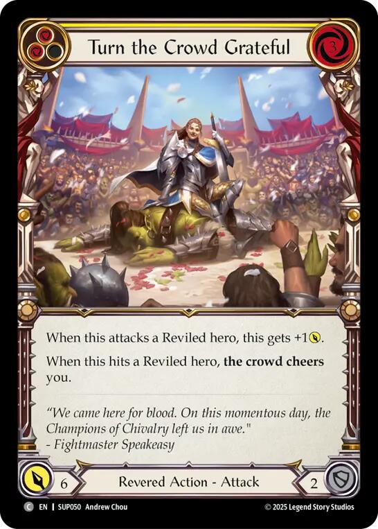 Flesh and Blood TCG: Turn the Crowd Grateful (Yellow) card image