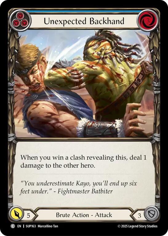 Flesh and Blood TCG: Unexpected Backhand (Blue) card image