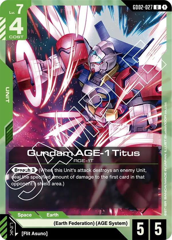 Gundam Card Game: Gundam AGE-1 Titus (GD02-027) card image
