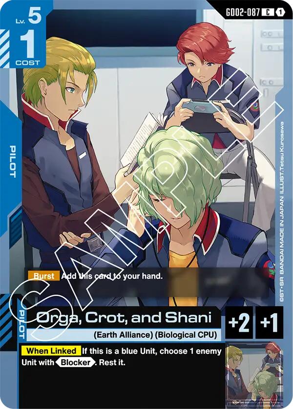 Gundam Card Game: Orga, Crot, and Shani card image