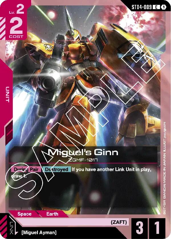Gundam Card Game: Miguel's Ginn card image