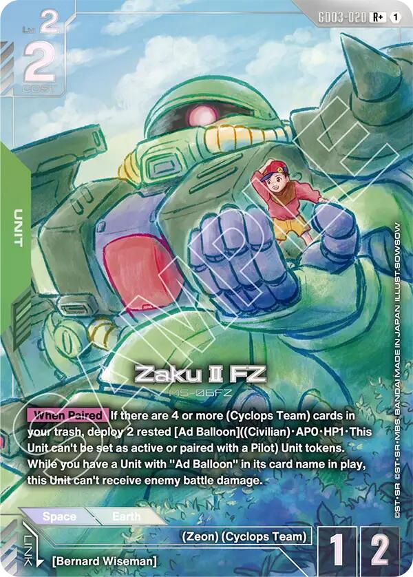 Gundam Card Game: Zaku II FZ (R+) card image