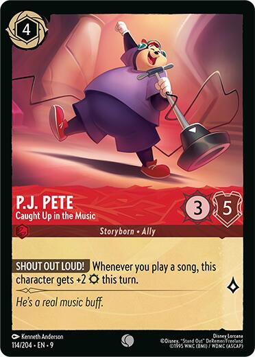 Disney Lorcana: P.J. Pete - Caught Up in the Music card image