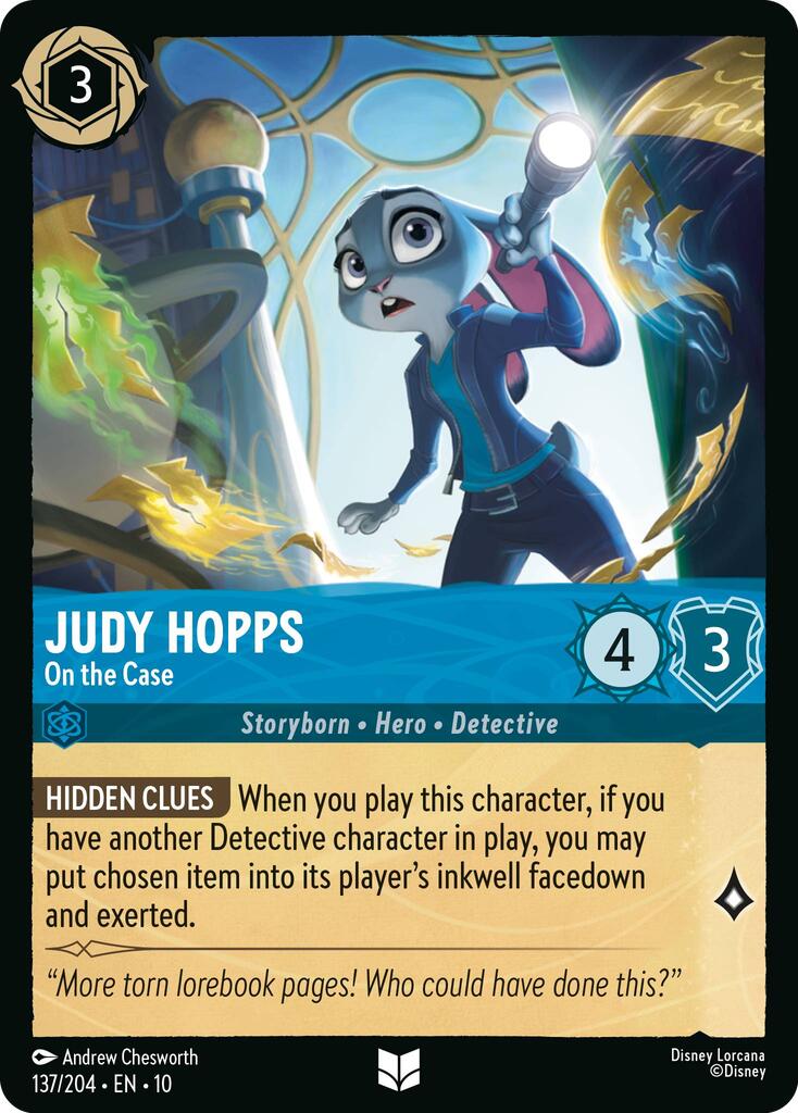Disney Lorcana: Judy Hopps - On the Case card image