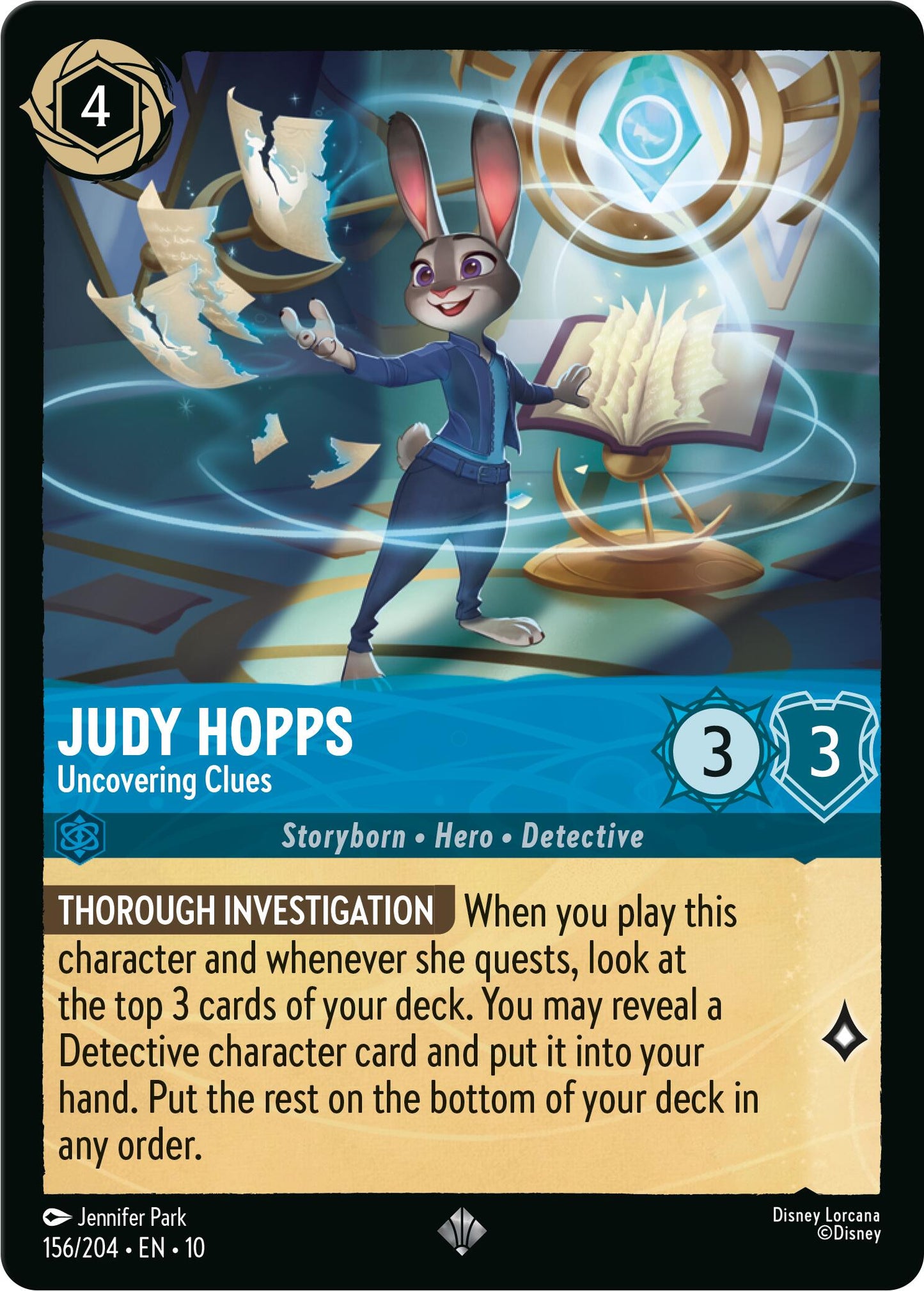 Disney Lorcana: Judy Hopps - Uncovering Clues card image