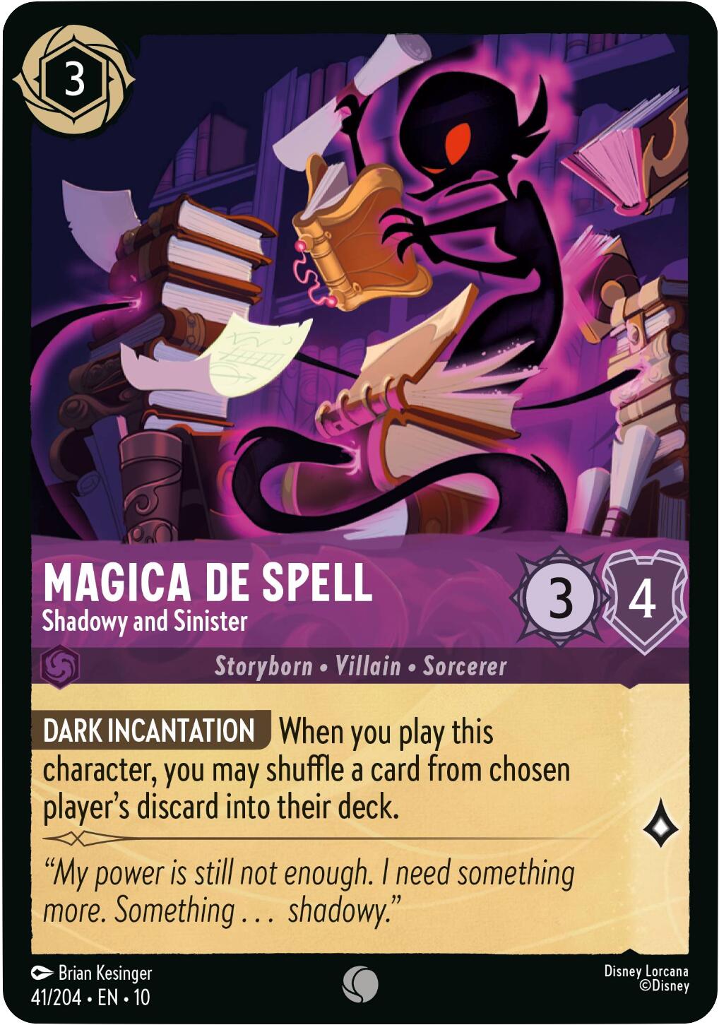 Disney Lorcana: Magica De Spell - Shadowy and Sinister card image