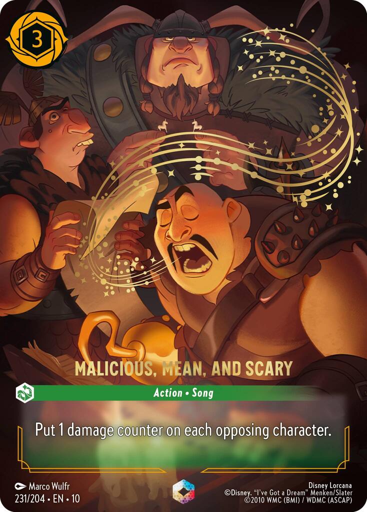 Disney Lorcana: Malicious, Mean, and Scary (Enchanted) card image