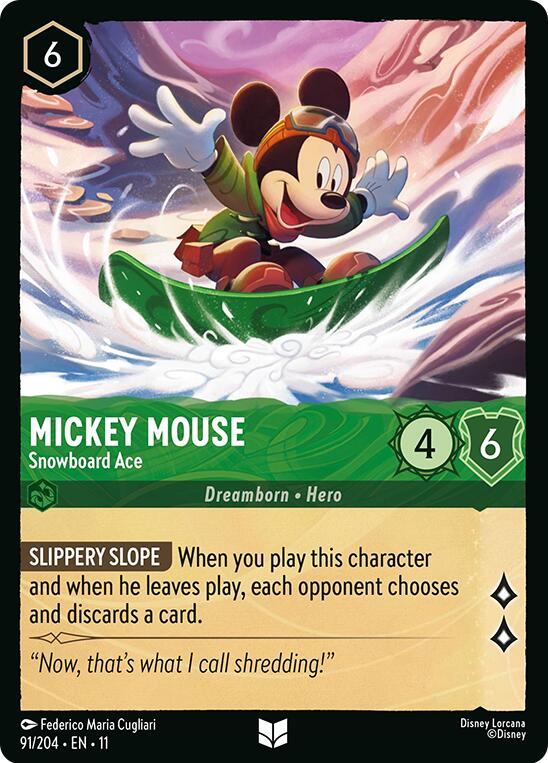 Disney Lorcana: Mickey Mouse - Snowboard Ace card image