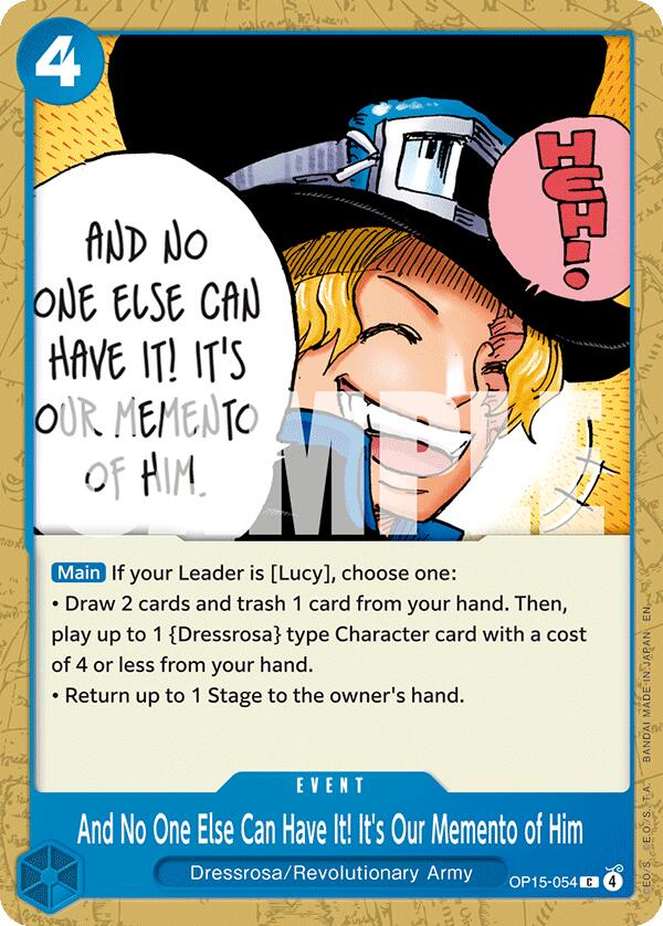 One Piece Card Game: And No One Else Can Have It! It's Our Memento of Him card image