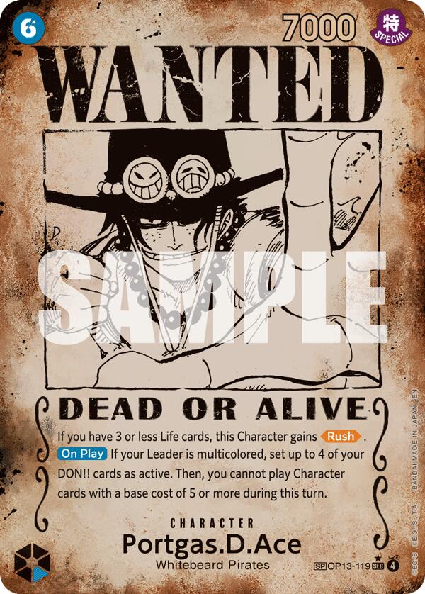 One Piece Card Game: Portgas.D.Ace (119) (Wanted Poster) card image