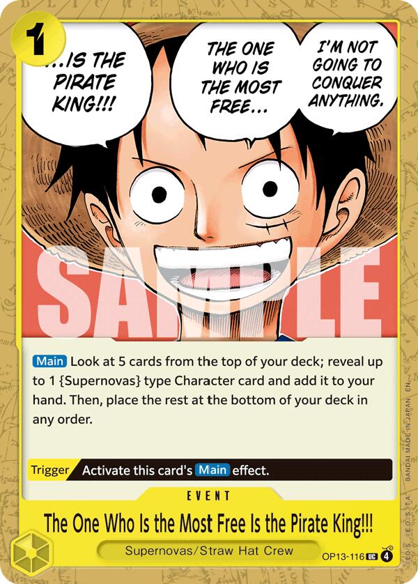 One Piece Card Game: The One Who Is the Most Free Is the Pirate King!!! card image