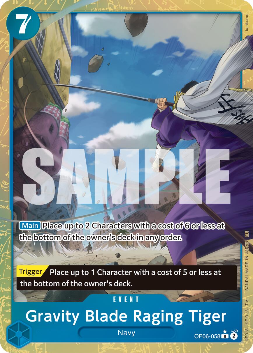 One Piece Card Game: Gravity Blade Raging Tiger (Alternate Art) card image