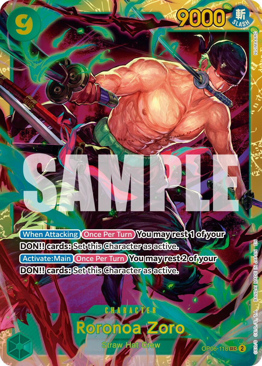 One Piece Card Game: Roronoa Zoro - OP06-118 (Reprint) card image