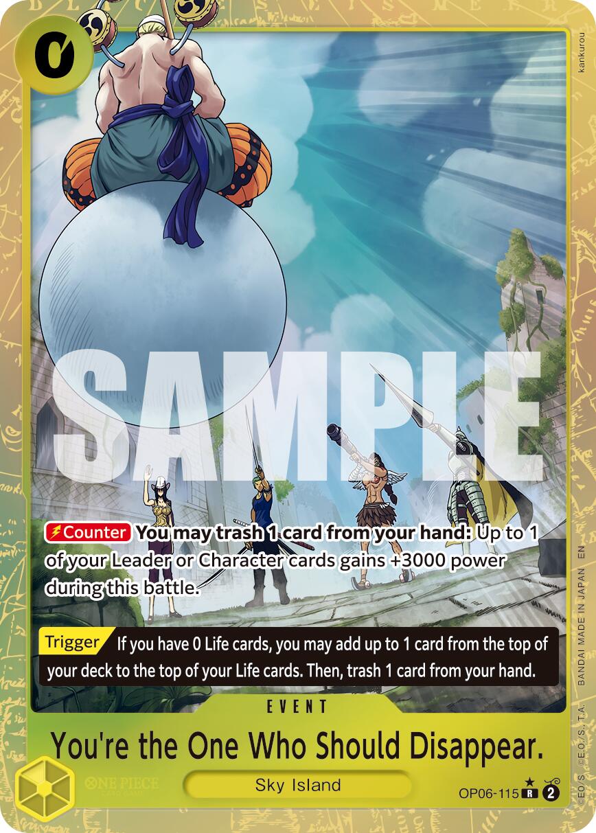 One Piece Card Game: You're the One Who Should Disappear (Alternate Art) card image