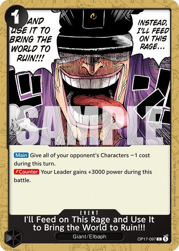 One Piece Card Game: I'll Feed on This Rage and Use It to Bring the World to Ruin!!! card image