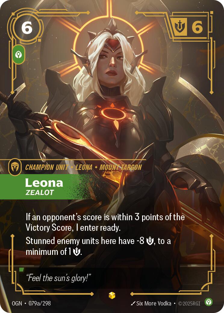 Riftbound: League of Legends Trading Card Game: Leona - Zealot (Alternate Art) card image