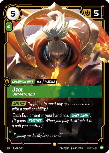 Riftbound: League of Legends Trading Card Game: Jax - Unmatched (Alternate Art) card image