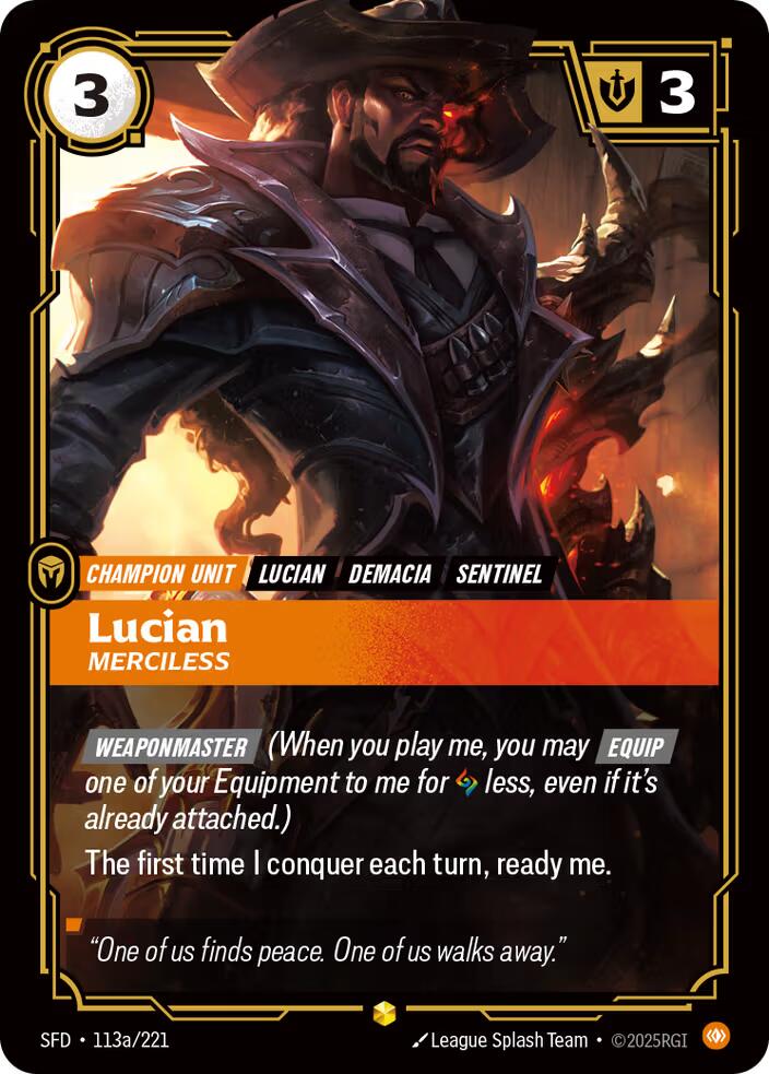 Riftbound: League of Legends Trading Card Game: Lucian - Merciless (Alternate Art) card image