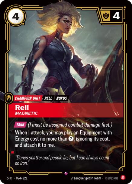 Riftbound: League of Legends Trading Card Game: Rell - Magnetic card image