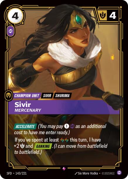 Riftbound: League of Legends Trading Card Game: Sivir - Mercenary card image