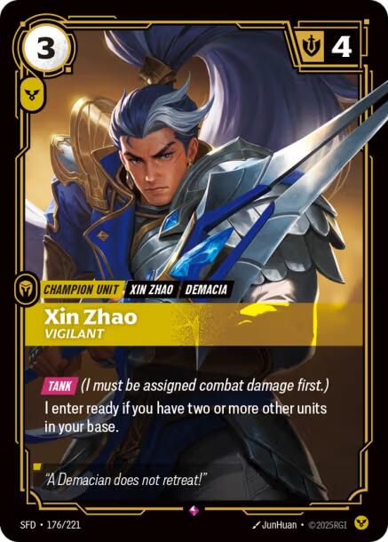 Riftbound: League of Legends Trading Card Game: Xin Zhao - Vigilant card image