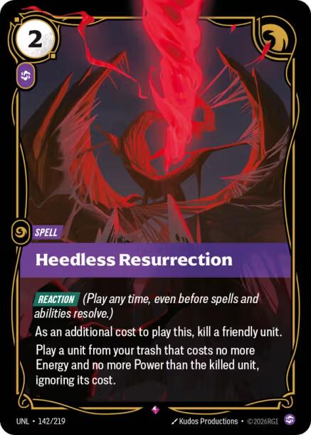 Riftbound: League of Legends Trading Card Game: Heedless Resurrection card image