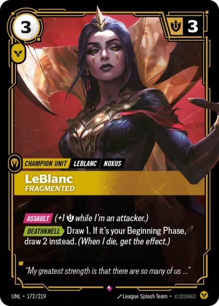 Riftbound: League of Legends Trading Card Game: LeBlanc - Fragmented card image
