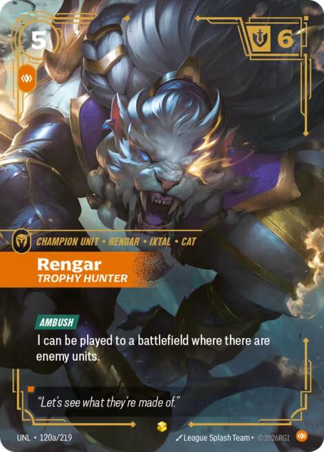 Riftbound: League of Legends Trading Card Game: Rengar - Trophy Hunter (Alternate Art) card image