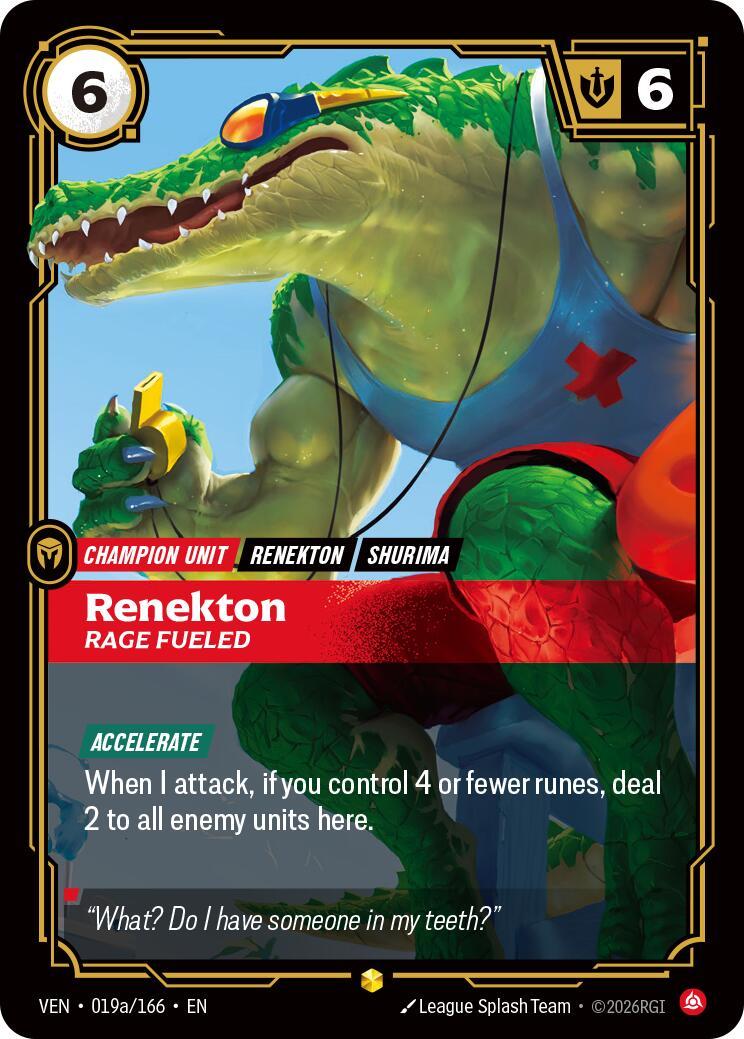 Riftbound: League of Legends Trading Card Game: Renekton - Rage Fueled (Alternate Art) card image
