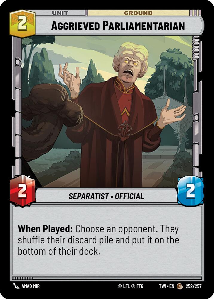 Star Wars: Unlimited: Aggrieved Parliamentarian card image