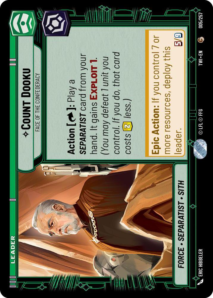Star Wars: Unlimited: Count Dooku - Face of the Confederacy card image