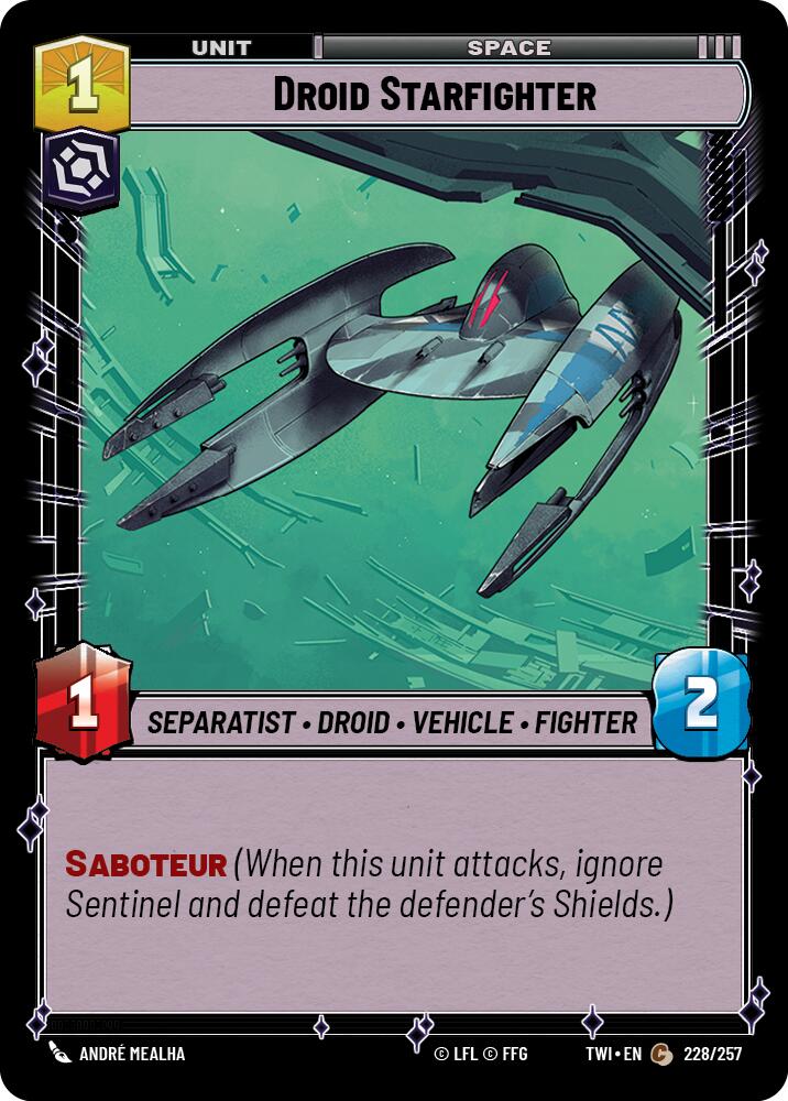 Star Wars: Unlimited: Droid Starfighter card image